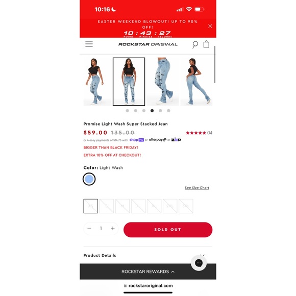 Promise Light Wash Super Stacked Jean - Picture 7 of 7